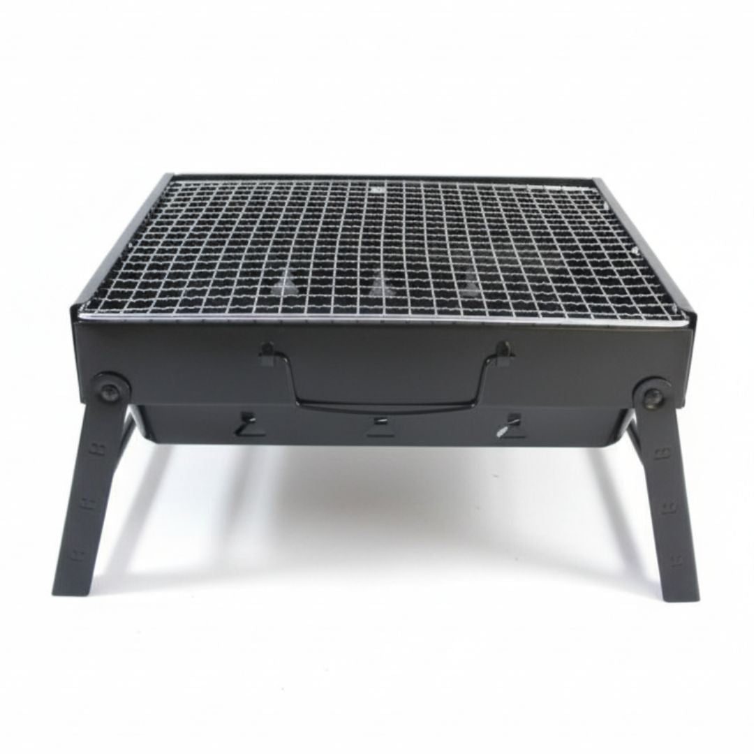 Barbacoa Portátil de Carbón de Acero Rectangular 35x20x27cm para Exterior