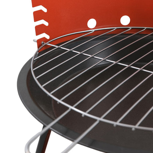 Barbacoa Redonda de Hierro Color Rojo 35x53cm para Jardín y Terraza