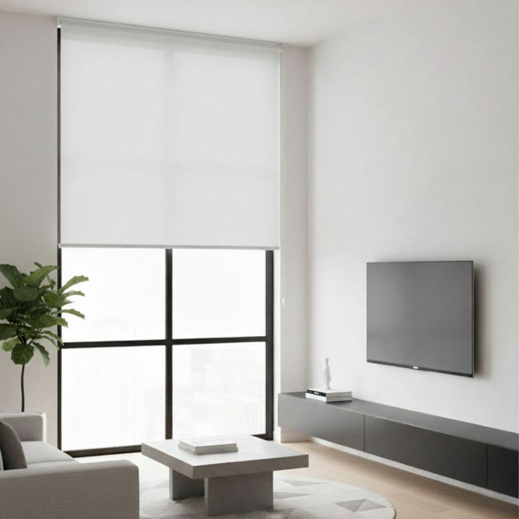 Estor Enrollable de Tela Gris Claro 120x200cm 220gr/m² para Ventanas y Puertas