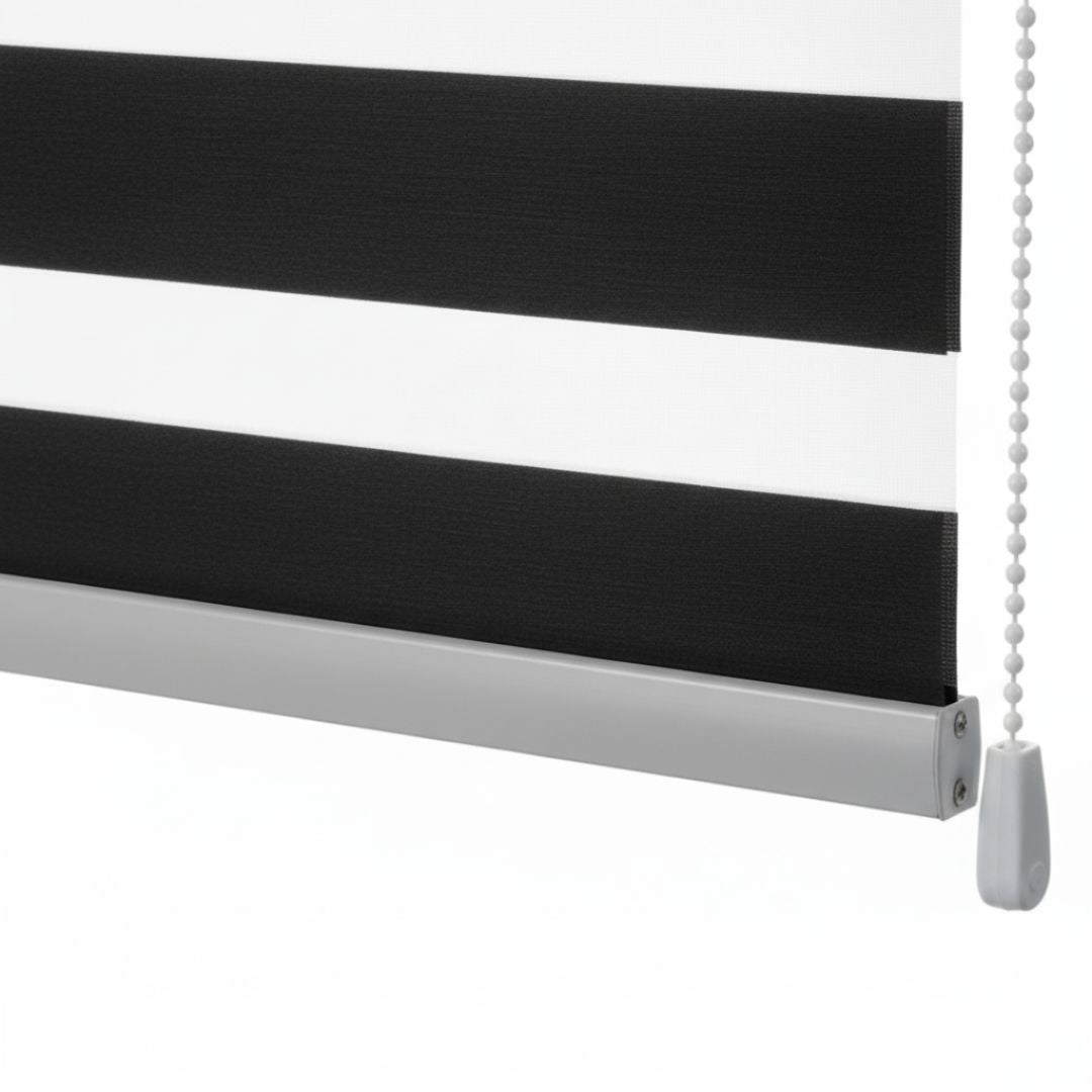Estor Enrollable Noche y Día Negro 90x200cm para Control Total de Luz y Privacidad