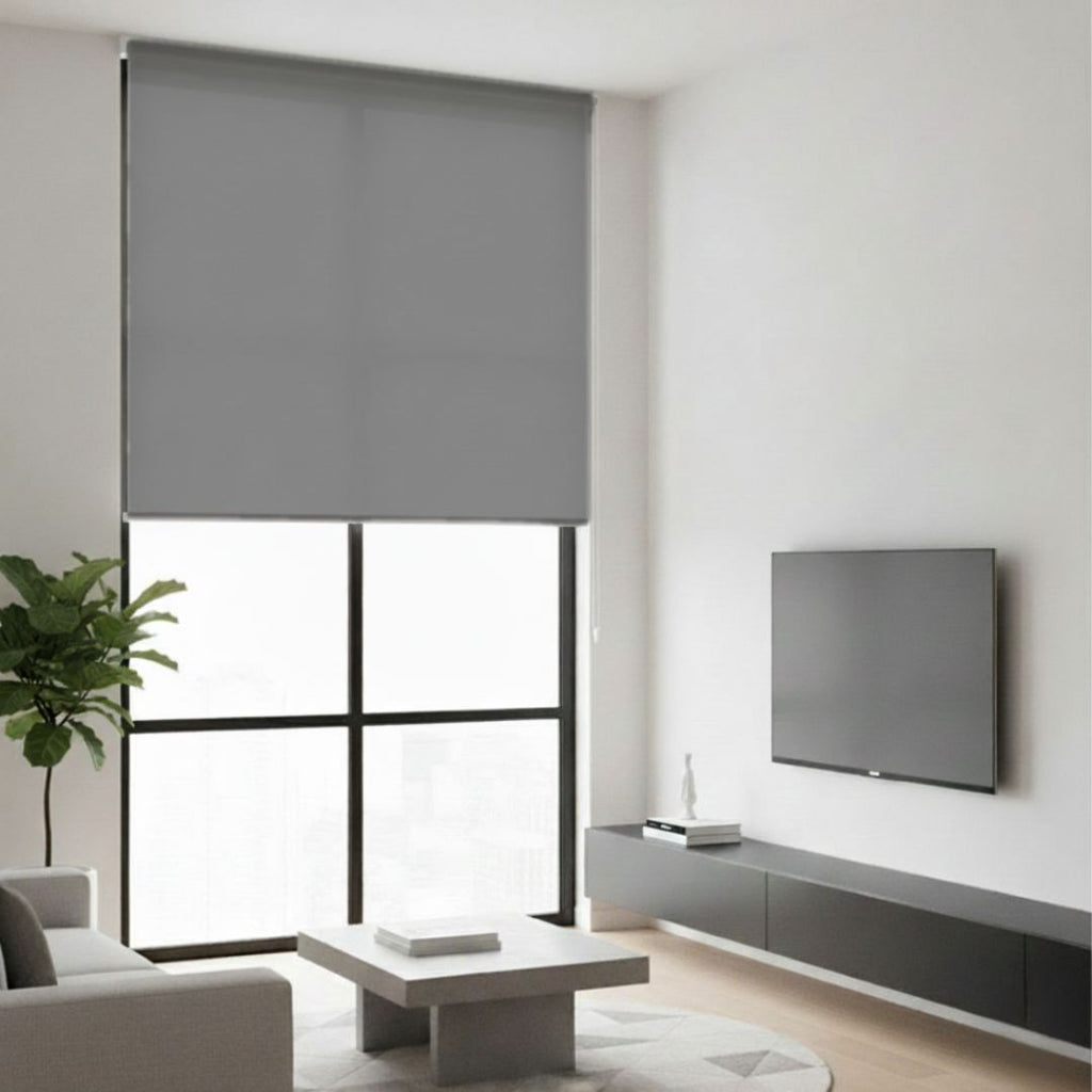 Estor Enrollable de Tela Gris Oscuro 150x200cm 220gr/m² para Ventanas y Puertas
