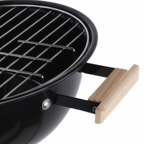 Barbacoa Redonda de Hierro Color Negro 46x90cm con Parrilla Ajustable