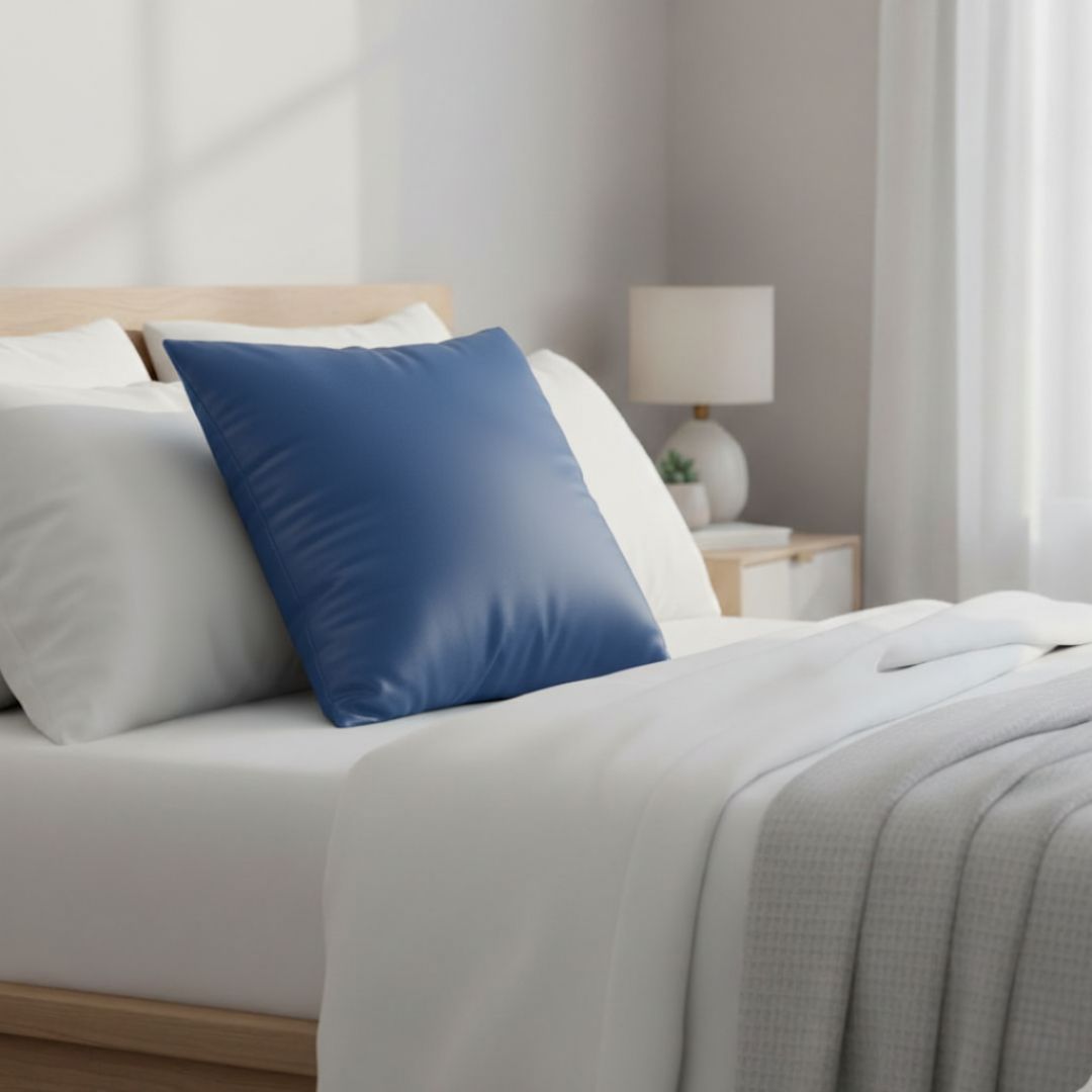 Set de 2 Fundas de Cojín Decorativas Color Azul Oscuro 65x65cm con Cremallera