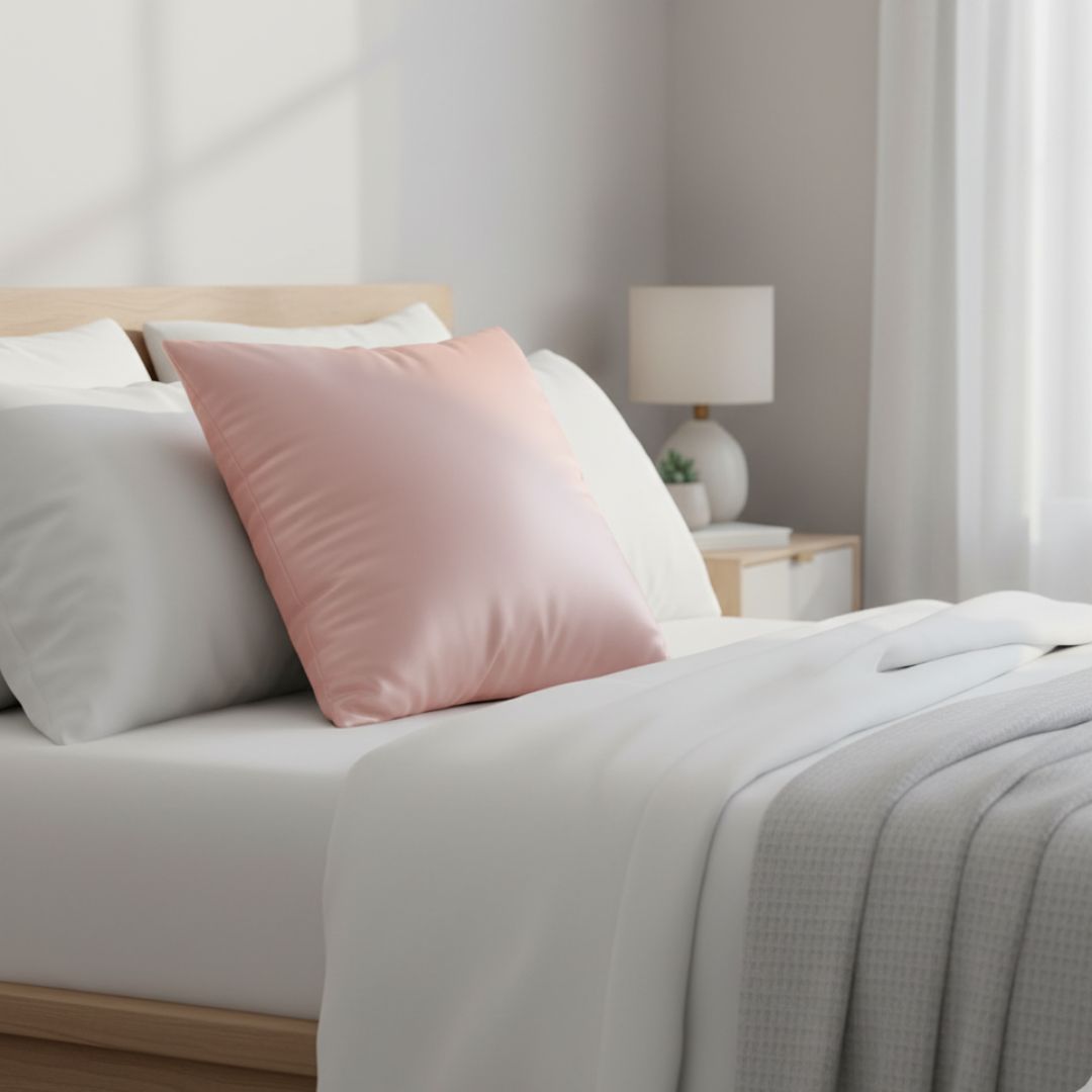 Set de 2 Fundas de Cojín Decorativas Color Rosa 65x65cm con Cremallera Oculta