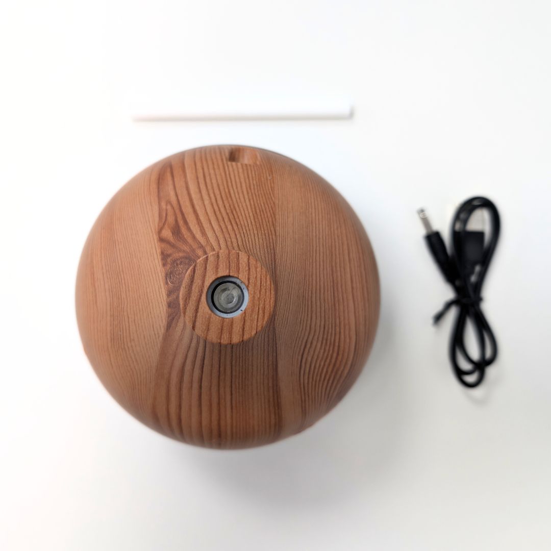 Difusor Eléctrico de Aromas Ultrasónico 160ml con Diseño Madera y Conexión USB