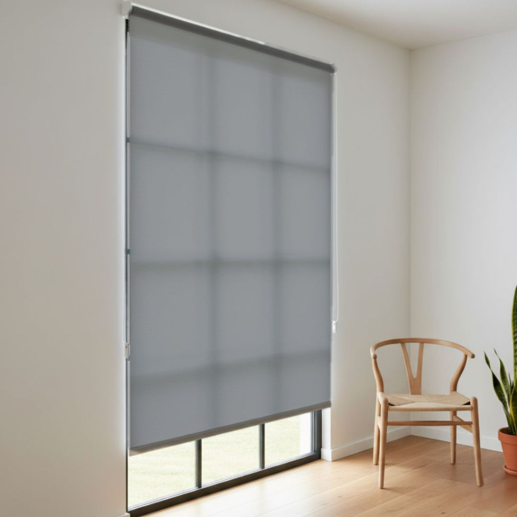 Estor Enrollable de Tela Gris Oscuro 150x200cm 220gr/m² para Ventanas y Puertas
