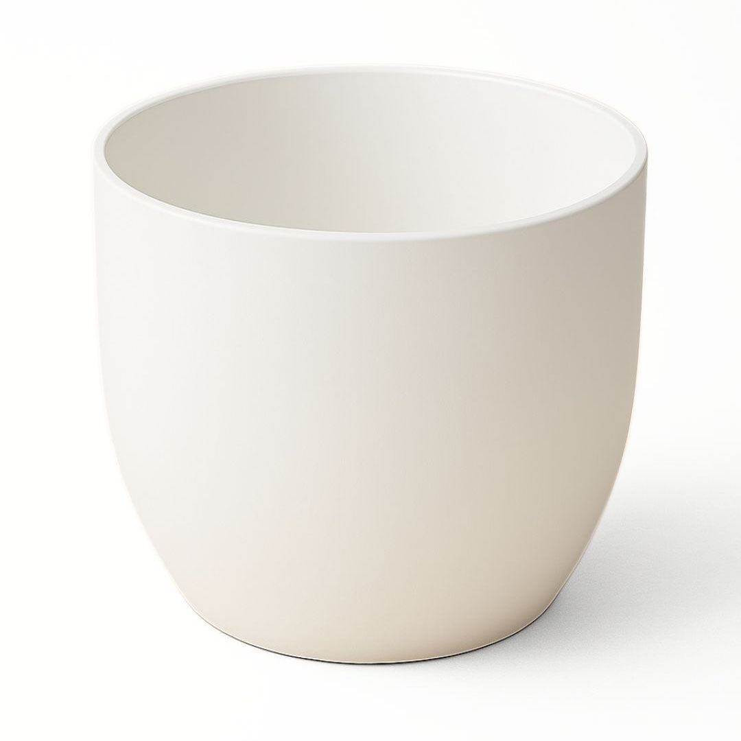 Macetero de PVC para Plantas con Diseño Moderno en Blanco 20x22cm