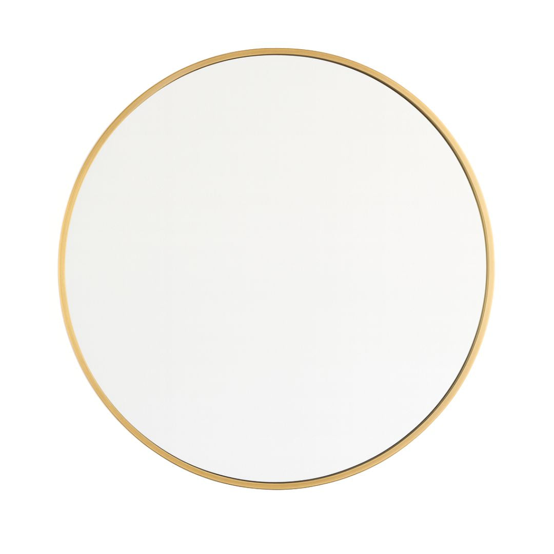 Espejo Redondo Decorativo de 50cm con Marco Dorado Elegante