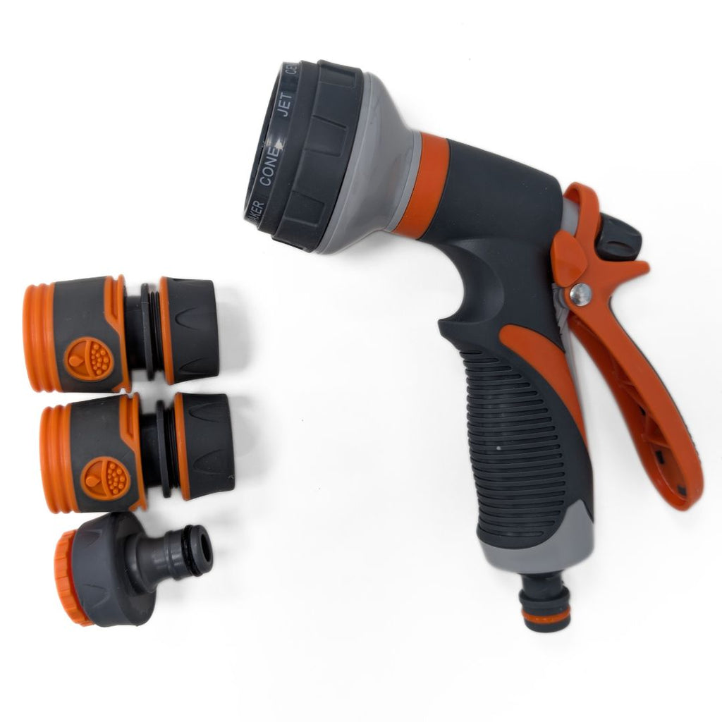 Set de 4 Piezas de Pistola de Riego Multifunción con Accesorios para Jardín