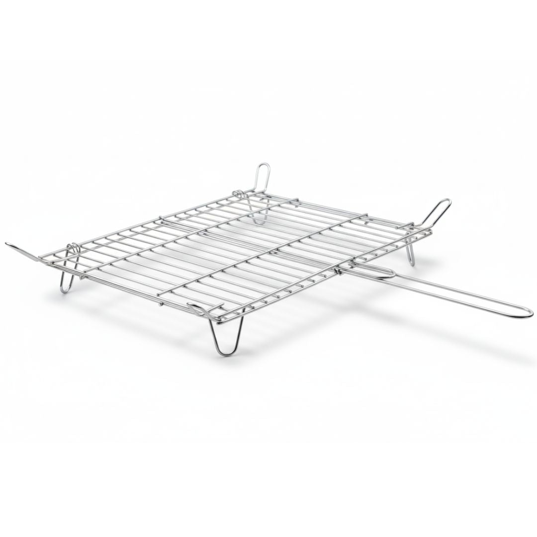 Parrilla para Barbacoa de Hierro Cromado 35x40cm Resistente y Duradera