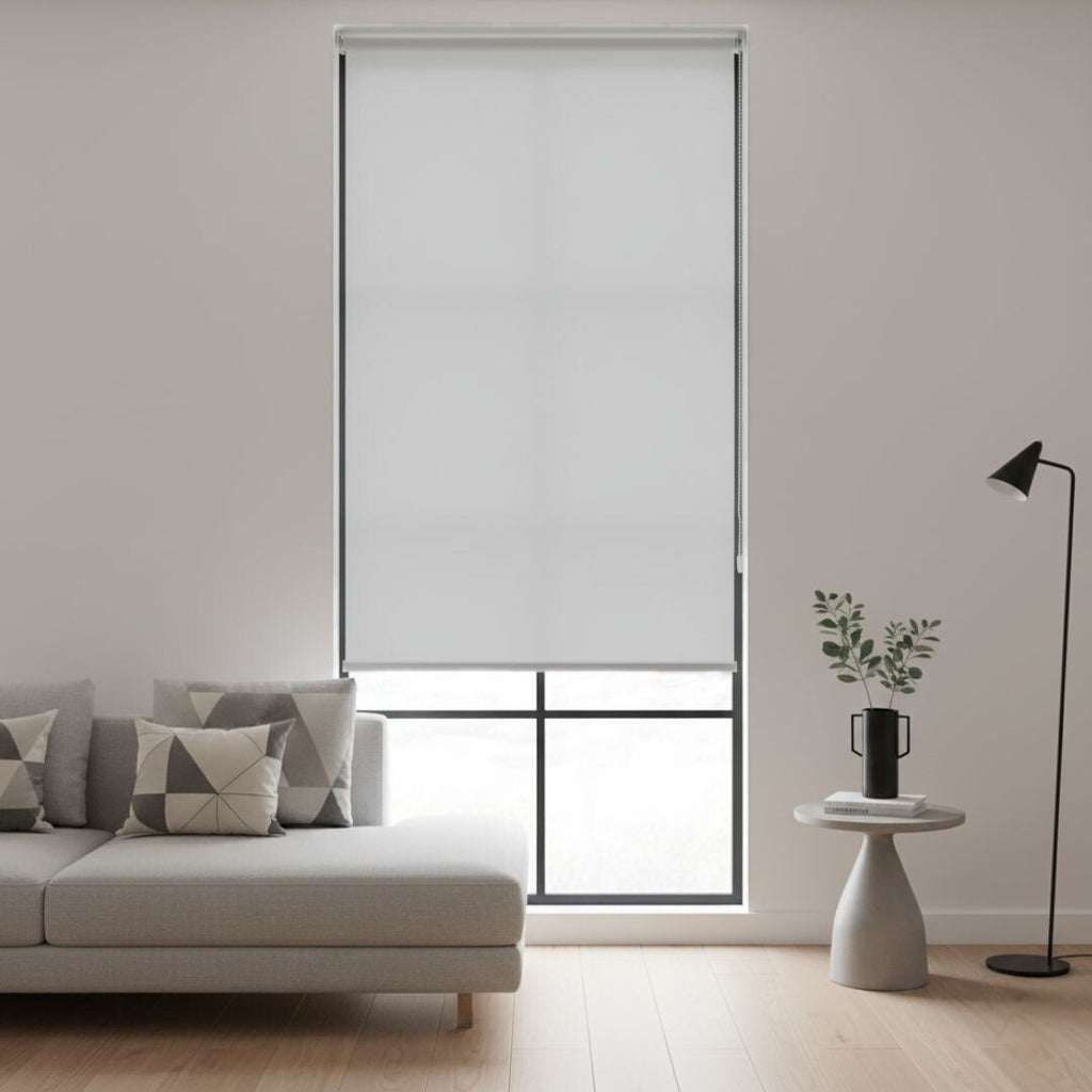 Estor Enrollable de Tela Gris Claro 90x200cm 220gr/m² para Ventanas y Puertas