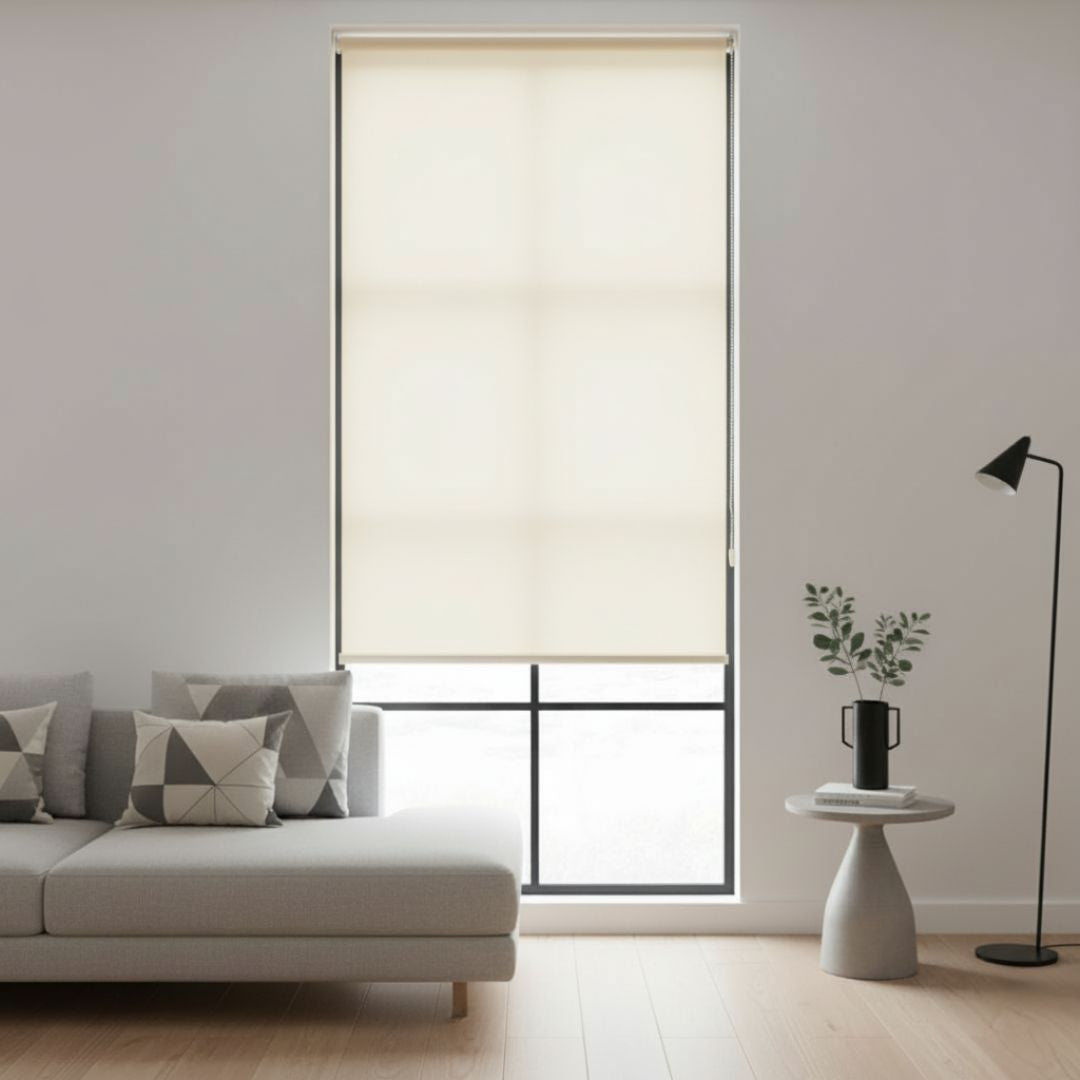 Estor Enrollable de Tela Beige 150x200cm 220gr/m² para Ventanas y Puertas
