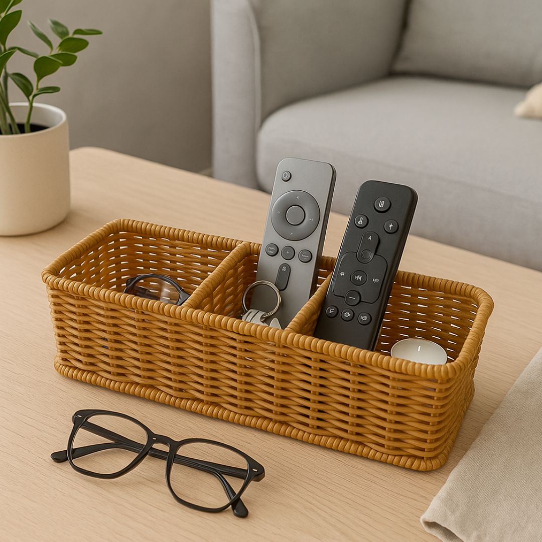 Cesta Organizadora de Resina 35x15x10.5cm para Almacenamiento Versátil y Elegante