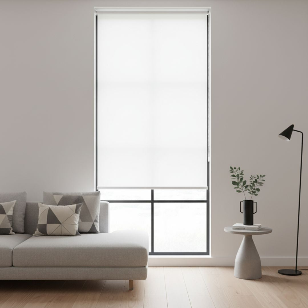 Estor Enrollable de Tela Blanco 90x200cm 220gr/m² para Ventanas y Puertas