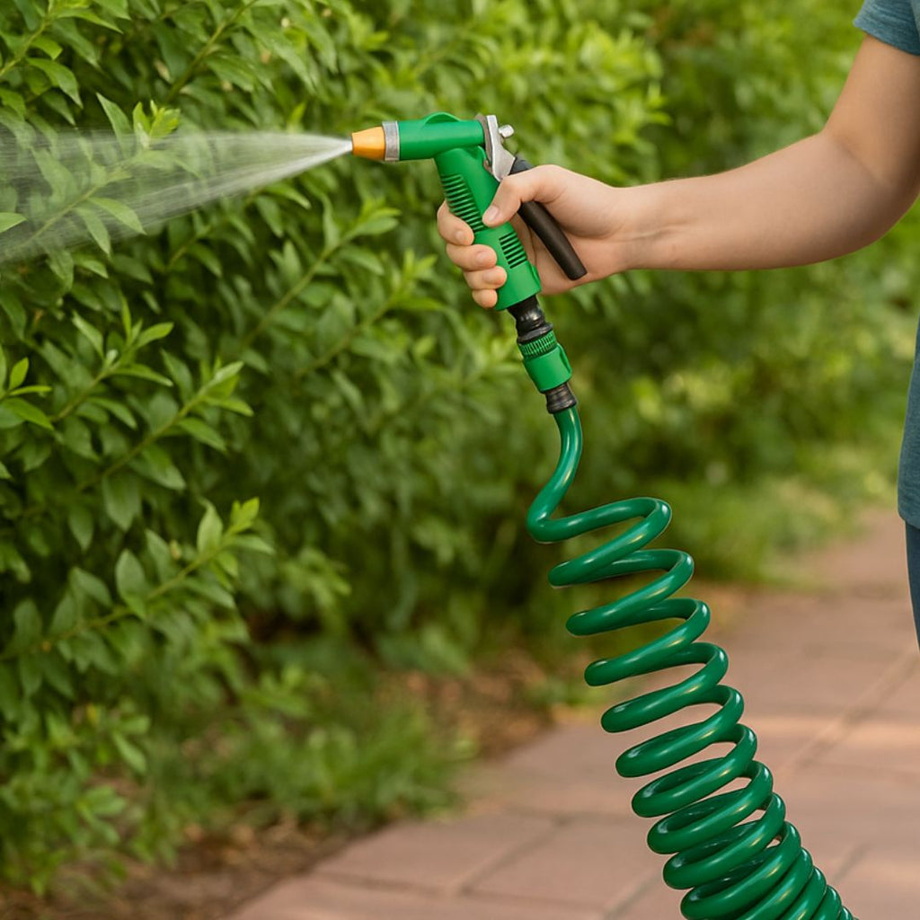 Manguera Espiral Verde de 7.5 Metros de EVA para Jardín Compacta y Flexible