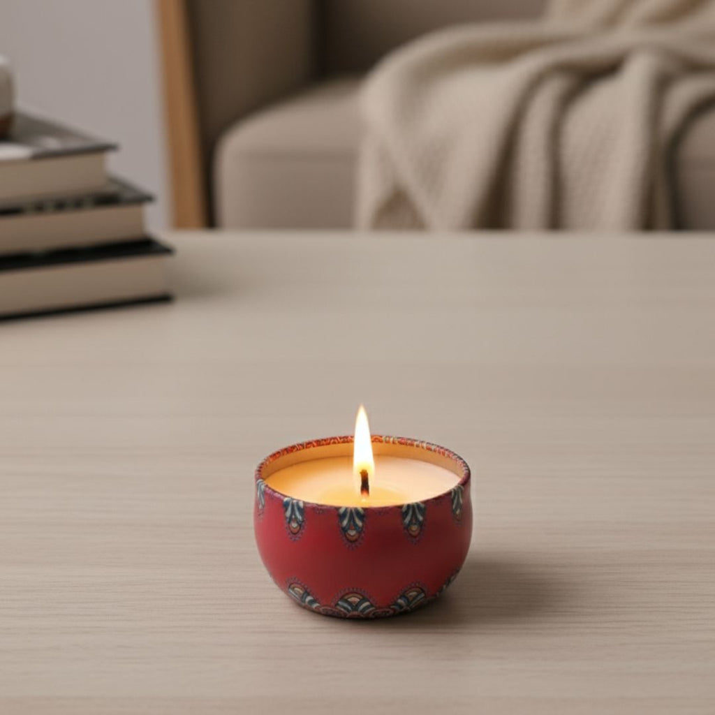 Set de 12 Velas Aromáticas de Cera de Soja Natural 6x4cm para Ambiente Relajante