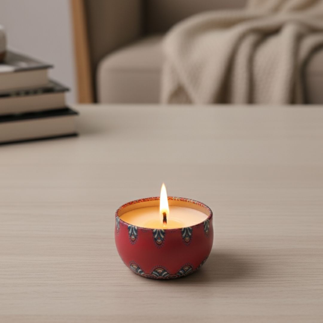 Set de 12 Velas Aromáticas de Cera de Soja Natural 6x4cm para Ambiente Relajante
