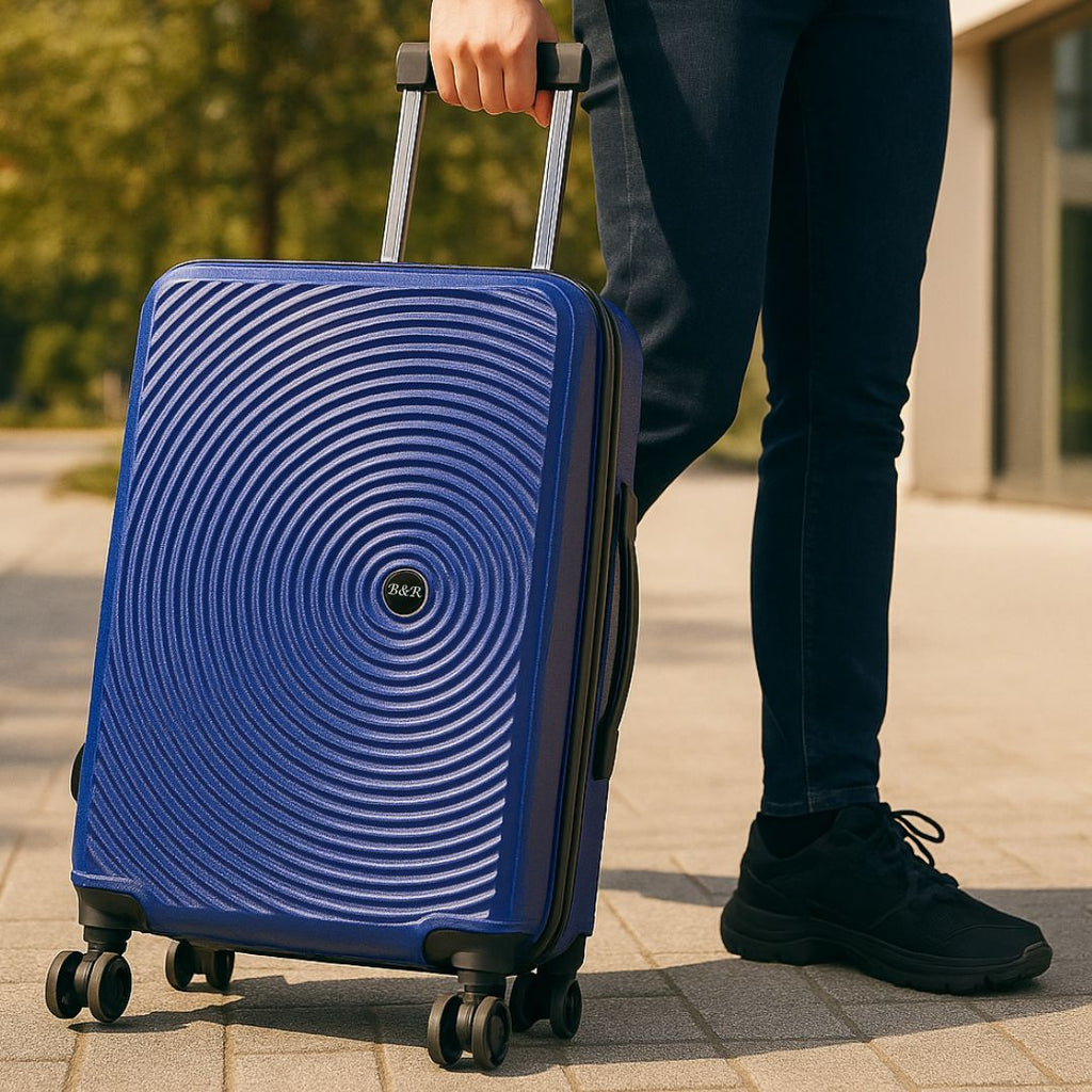 Maleta de Cabina Rígida Azul Oscuro de 20 Pulgadas con Ruedas Giratorias