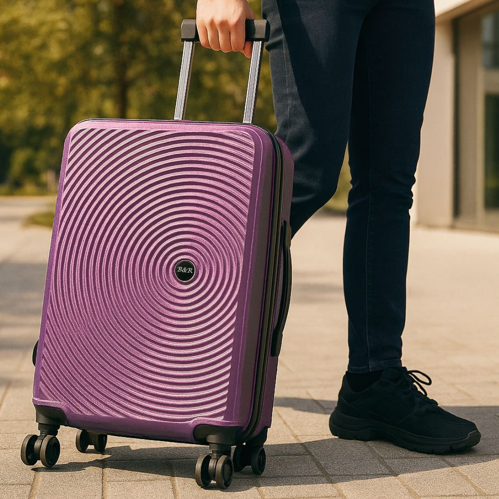 Maleta de Cabina Rígida Rosa de 20 Pulgadas con Ruedas Giratorias