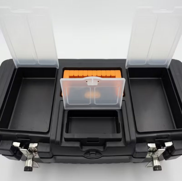 Caja de Herramientas Profesional Compacta 48×26×23 cm con Cierres Metálicos Click&Lock — Comercial Candela