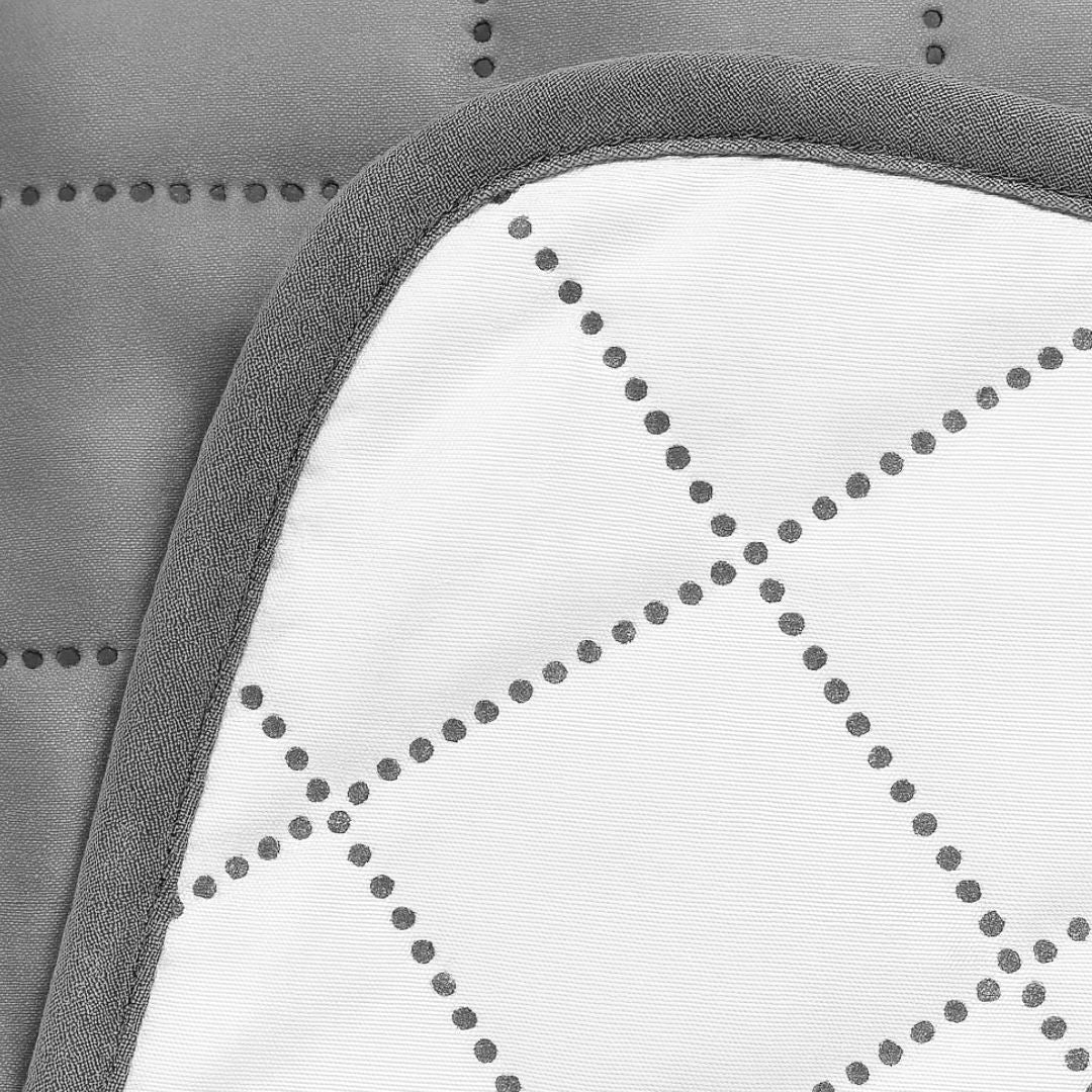 Protector de Sofá Chaise Longue Brazo Izquierdo (240 cm) Reversible Gris Claro/Gris Oscuro - Protector Acolchado 240x205 cm