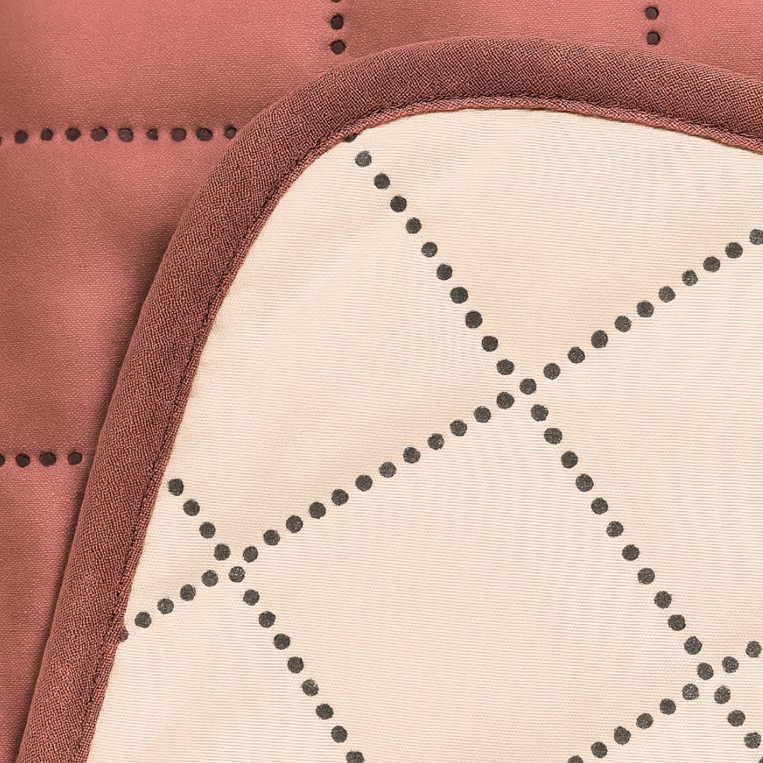 Protector de Sofá Chaise Longue Brazo Derecho (240 cm) Reversible Rojo/Beige - Protector Acolchado 240x205 cm