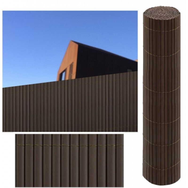 Cañizo de PVC Doble Cara con Bridas – Pantalla de Intimidad Visual para Jardín, Balcón o Terraza