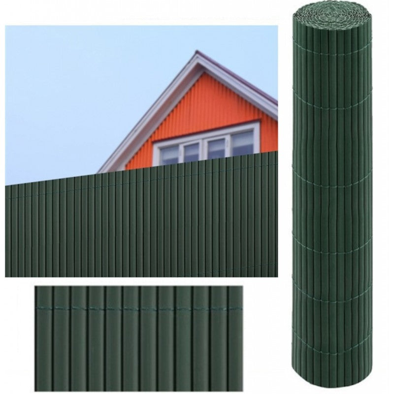 Cañizo de PVC Doble Cara con Bridas – Pantalla de Intimidad Visual para Jardín, Balcón o Terraza